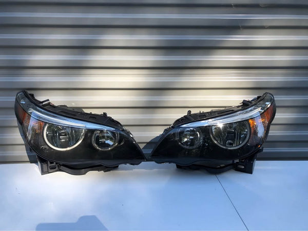 Headlight Pair For BMW 525i 545i 550i 530i Headlamp Set