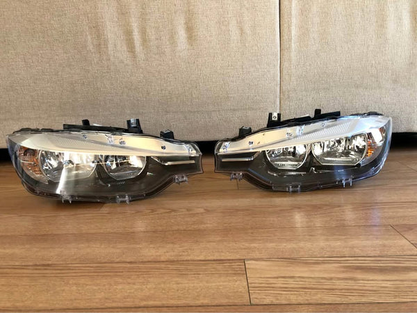 Headlights Halogen Left Right Pair Fits 2016-2018 BMW 3 Series